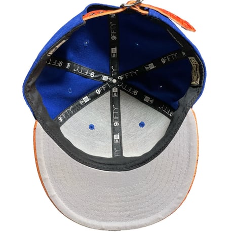 NEW ERA NEWYORK KNICKS HARDWOOD CLASSICS スナップバックベースボールキャップ ブルー×オレンジ MLサイズ