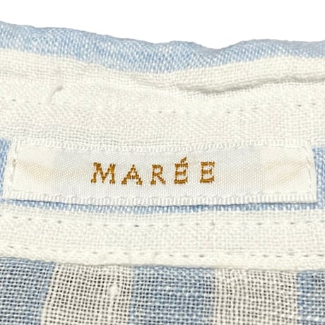 MADE IN JAPAN製 MAREE ストライプ柄長袖リネンシャツ サックス 4サイズ
