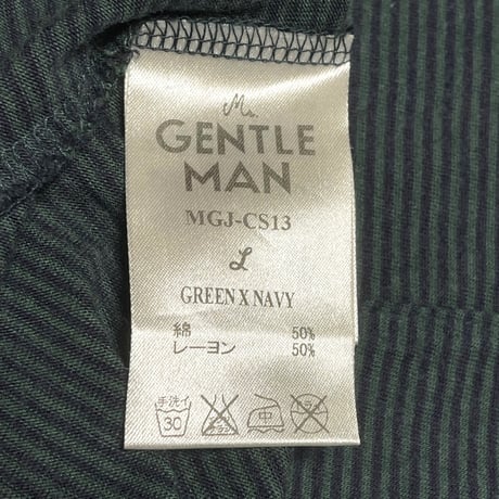 MADE IN JAPAN製 MISTERGENTLEMAN ポケット付き半袖ボーダーTシャツ フォレストグリーン Lサイズ
