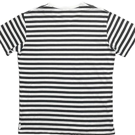 MADE IN JAPAN製 MISTERGENTLEMAN ボーダー柄半袖クルーネックTシャツ ブラック×ホワイト Lサイズ
