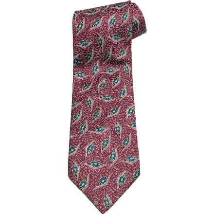 MADE IN ITALY製 Italo Ferretti HANDMADE 総柄シルクネクタ 