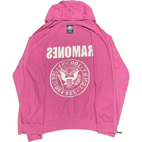 HYSTERIC GLAMOUR × RAMONES フルジップニットパーカー ピンク Mサイズ