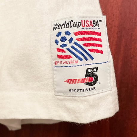 激レア MADE IN USA製 90s 公式ライセンス品 HIGH5 1994 FIFA WORLD CUP USA Hanes HEAVYWEIGHTボディ プリントTシャツ Lサイズ