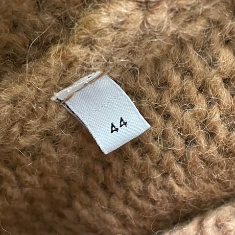 MADE IN ITALY製 PT TORINO ボーダー柄ウールアルパカクルーネックセーター ブラウン×イエロー 44サイズ