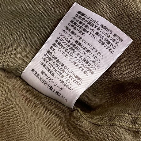 【サザビーリーグ取り扱い】MADE IN USA製 Frank & Eileen 長袖リネンシャツ カーキ XSサイズ