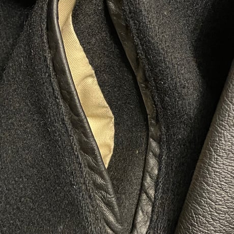 MADE IN USA製 80s～90s Golden Bear 革タグ 袖レザースタジアムジャケット ブラック Lサイズ