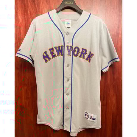 希少！！【MLB メッツ】ベースボールユニフォーム ライト 野球 y2k L MLBニューヨーク・メッツユニフォームベースボールシャツ野球