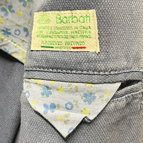 MADE IN ITALY製 Barbati × HARRYTOIT コットンテーラードジャケット ブルー 48サイズ