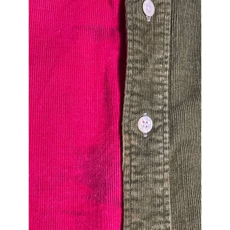 MADE IN USA製 90's J.CREW 長袖コーデュロイクレイジーカラーシャツ マルチカラー Mサイズ