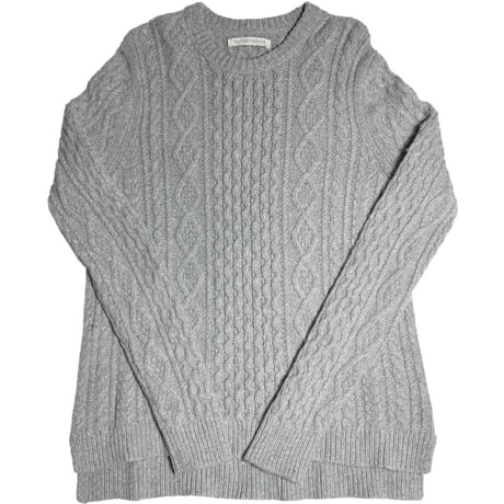 【サザビーリーグ取り扱い】OUTERKNOWN クルーネックケーブルニットセーター グレー Lサイズ