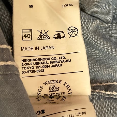 MADE IN JAPAN製 WTAPS 長袖ダンガリーシャツ ライトインディゴ Mサイズ