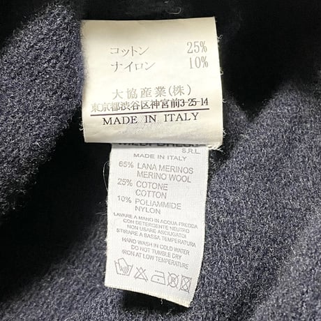 MADE IN ITALY製 009 i-be ウール混クルーネックトレーナー ネイビー Mサイズ