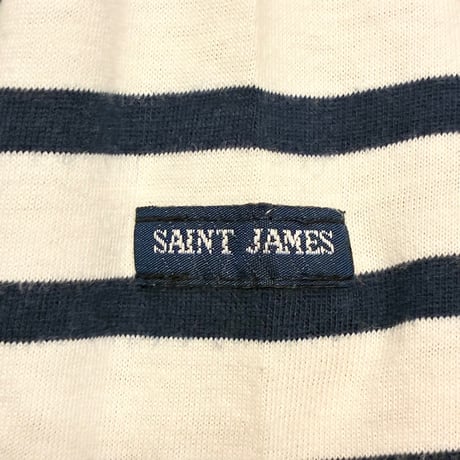 ▲訳あり商品▲ MADE IN FRANCE製 SAINT JAMES ボーダー柄 半袖Tシャツ ホワイト×ネイビー SMサイズ