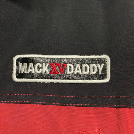 MADE IN JAPAN製 MACKDADDY フード付き裏ボアナイロンジャケット レッド×ブラック Mサイズ