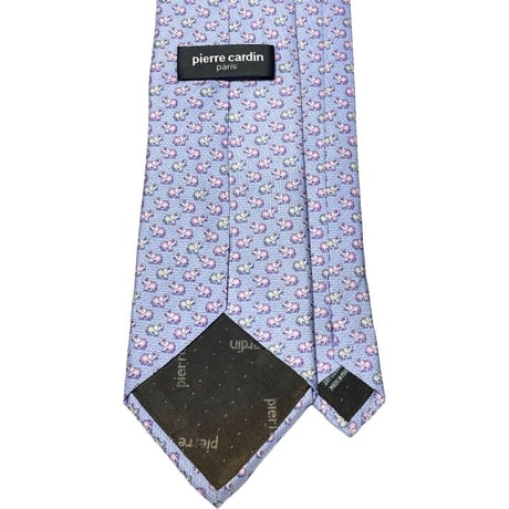 ▲訳あり商品▲ MADE IN FRANCE製 pierre cardin 象柄シルクネクタイ パープル