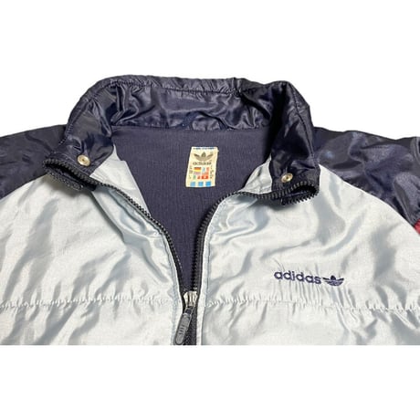 希少 MADE IN ITALY製 80s adidas ナイロンジャケット サックス Mサイズ