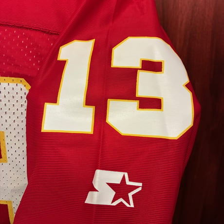 ☆タグ付き新古品☆ MADE IN KOREA製 90s STARTER × NFL KANSAS CITY CHIEFS Steve Bono モデル フットボールジャージ レッド 48サイズ
