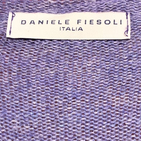MADE IN ITALY製 DANIELE FIESOLI フルジップリネンコットンカーディガン パープル Sサイズ