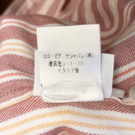 MADE IN ITALY製 Loro Piana ストライプ柄 長袖オックスフォードシャツ マルチカラー Sサイズ