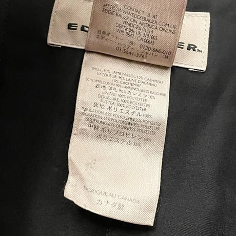 MADE IN CANADA製 90s AKA EDDIE BAUER カシミヤ混ウールチェスターコート ブラック XSサイズ