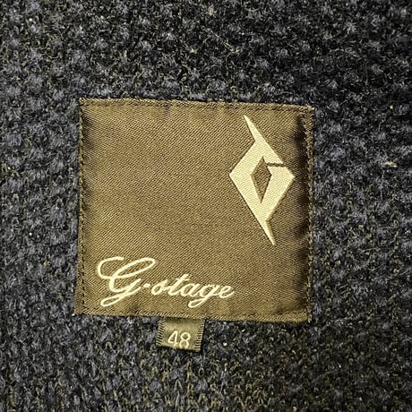 ▲訳あり商品▲ MADE IN ITALY製 G-Stage ニットチェスターコート ネイビー 48サイズ