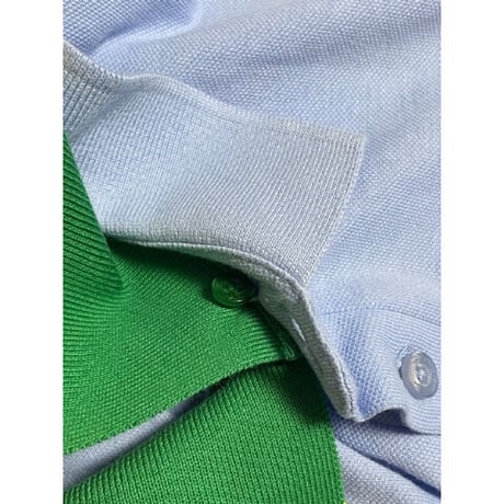 ☆タグ付き新古品☆ FRED PERRY × RAF SIMONS Wネーム替え襟付き半袖鹿の子ポロシャツ サックス 36サイズ