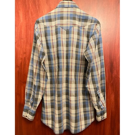 MADE IN USA製 80s～90s Panhandle Slim チェック柄長袖ウエスタンシャツ マルチカラー 15 1/2×34サイズ