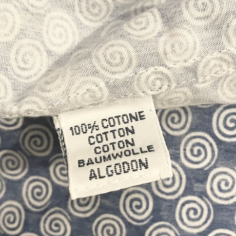 MADE IN ITALY製 DANOLIS Special Washed 長袖総柄シャツ ライトインディゴ 38-15サイズ