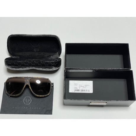 MADE IN ITALY製 専用BOX、ケース付き PHILIPP PLEIN ZOOモデルサングラス べっ甲色 ブラウンレンズ