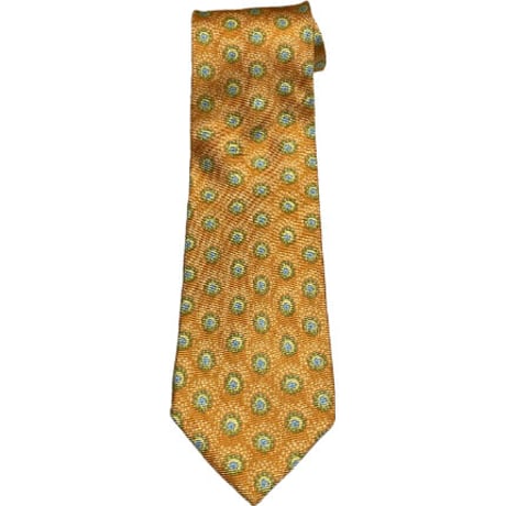 ▲訳あり商品▲ MADE IN ITALY製 Ermenegildo Zegna 小紋柄シルクネクタイ オレンジ