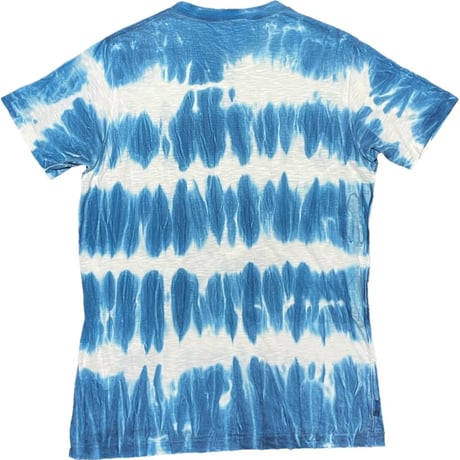 ▲訳あり商品▲ MADE IN ITALY製 FRANKLIN MARSHALL ALUMNI タイダイ染めプリントTシャツ ブルー Sサイズ