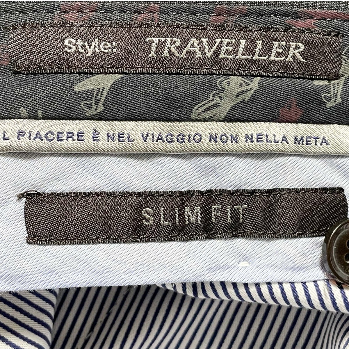 PT01 TRAVELLER Slim Fit 千鳥格子スラックス チャコールグレー 48サイ