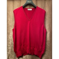 MADE IN ITALY製 Pezzoli ウールニットベスト レッド 0サイズ