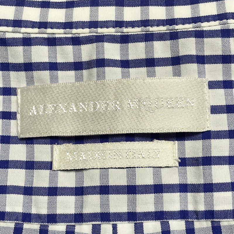 △訳あり商品△ MADE IN ITALY製 ALEXANDER McQUEEN 半袖ギンガム