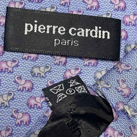 ▲訳あり商品▲ MADE IN FRANCE製 pierre cardin 象柄シルクネクタイ パープル