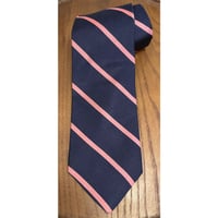 MADE IN USA製 BROOKS BROTHERS 346 レジメンタル柄ストライプネクタイ ネイビー×ピンク