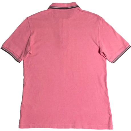 MADE IN ENGLAND製 FRED PERRY 襟ライン半袖鹿の子ポロシャツ ピンク 36サイズ