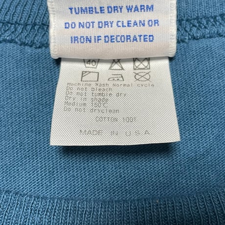 MADE IN USA製 Champion T1011 ヘビーウェイトポケット無し半袖Tシャツ ブルーグリーン Mサイズ