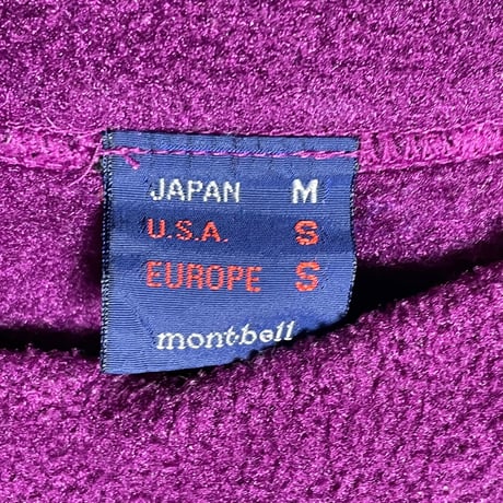 MADE IN JAPAN製 mont-bell POLARTECフリーストレーナー パープル Mサイズ
