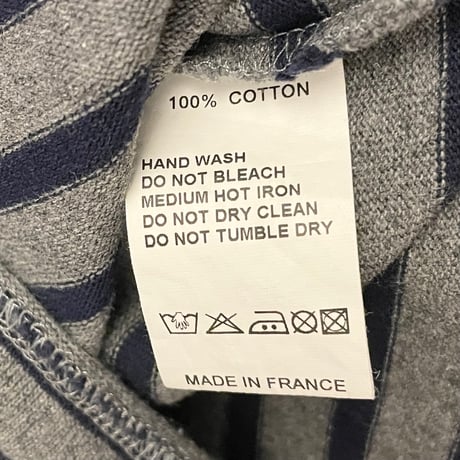 MADE IN FRANCE製 ORCIVAL ボーダー柄バスクシャツ グレー×ネイビー 2サイズ