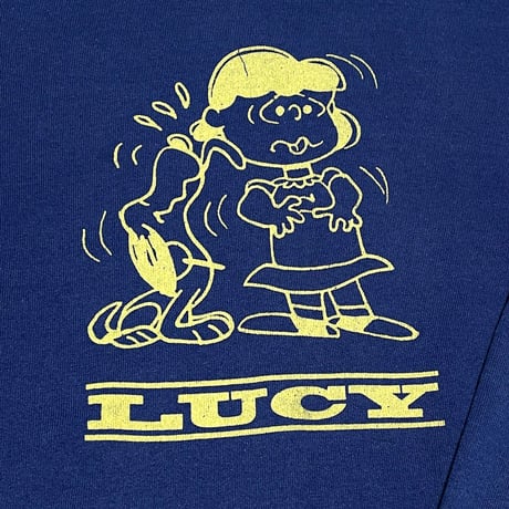 MADE IN USA製 STURDY SWEATS by Leeボディ VINTAGE SNOOPY LUCY スウェットトレーナー ネイビー Lサイズ