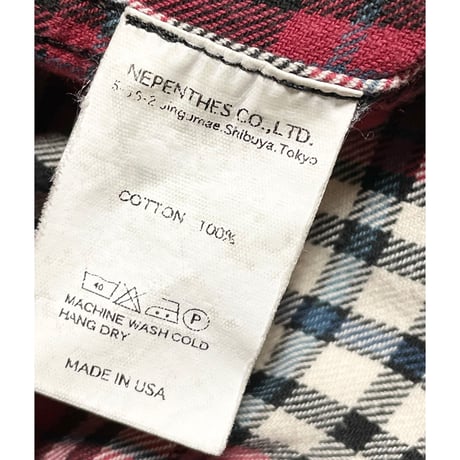MADE IN USA製 Engineered Garments 長袖チェック柄ウエスタンシャツ レッド Mサイズ