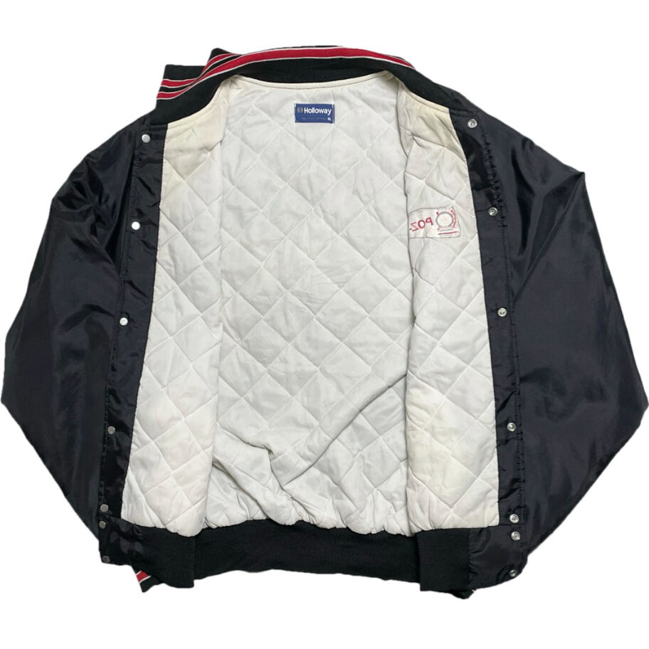 MADE IN USA製 Holloway 襟付きナイロンスタジャン ブラック XL MADE IN USA製 Holloway 襟付きナイロンスタジャン ブラック XL