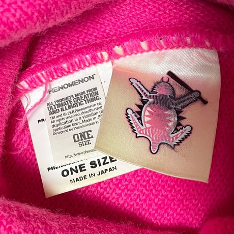 MADE IN JAPAN製 PHENOMENON つば付きニット帽 ピンク Fサイズ