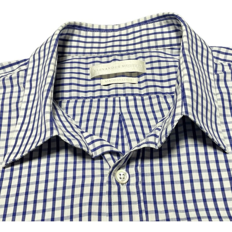 △訳あり商品△ MADE IN ITALY製 ALEXANDER McQUEEN 半袖ギンガム