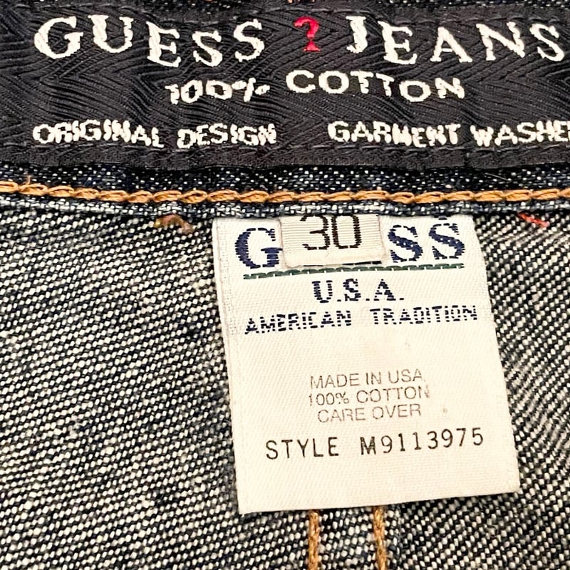希少 MADE IN USA製 GUESS JEANS デニムハーフパンツ インディゴ W30 