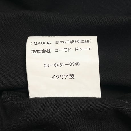 ★新品★ MADE IN ITALY製 MAGLIA 2025年SSモデル 「CITTA DELL AMORE ITALIA」 ポケット付きプリントクルーネックTシャツ ブラック S～XLサイズ