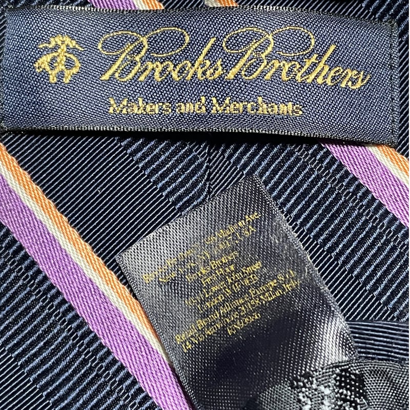 【美品】米国製 BROOKS BROTHERS ストライプ レジメンタル MADE IN USA製 BROOKS BROTHERS レジメンタルストライプ柄シルク