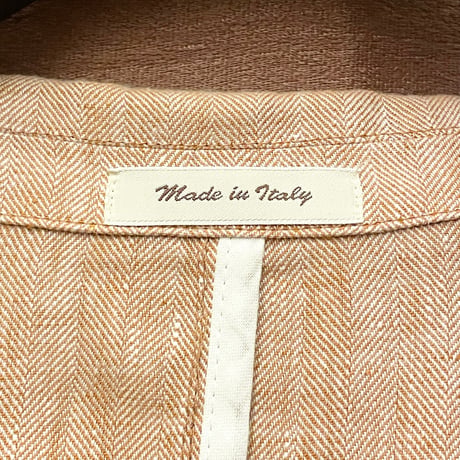 【BEAMS 取り扱い】 MADE IN ITALY製 Mr.Rick Tailor リネンテーラードジャケット オレンジ 46サイズ
