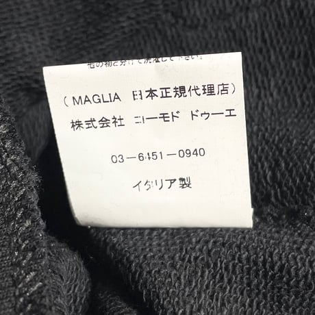 ★新品★ MADE IN ITALY製 MAGLIA 2025年SSモデル S-4001 「CITTA DELL AMORE ITALIA」 プリント入りプルオーバーパーカー ブラック S～XLサイズ